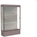 Waddell Display Case Of Ghent Edge Lighted Floor Case, Harbor Back, Dark Bronze Frame, 12" Morro Zephyr Base, 48"W x 76"H x 20"D 94LFHB-BZ-MZ